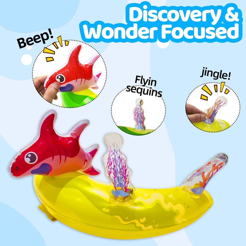 RAYBITU Inflatable Baby Pool Float with UPF50+ Sun Protection Canopy, Adjustable Safety Seat & Interactive Toy Play Console - Includes Ocean Animal Toys for Infants & Toddlers 3-36 Months - Image 3